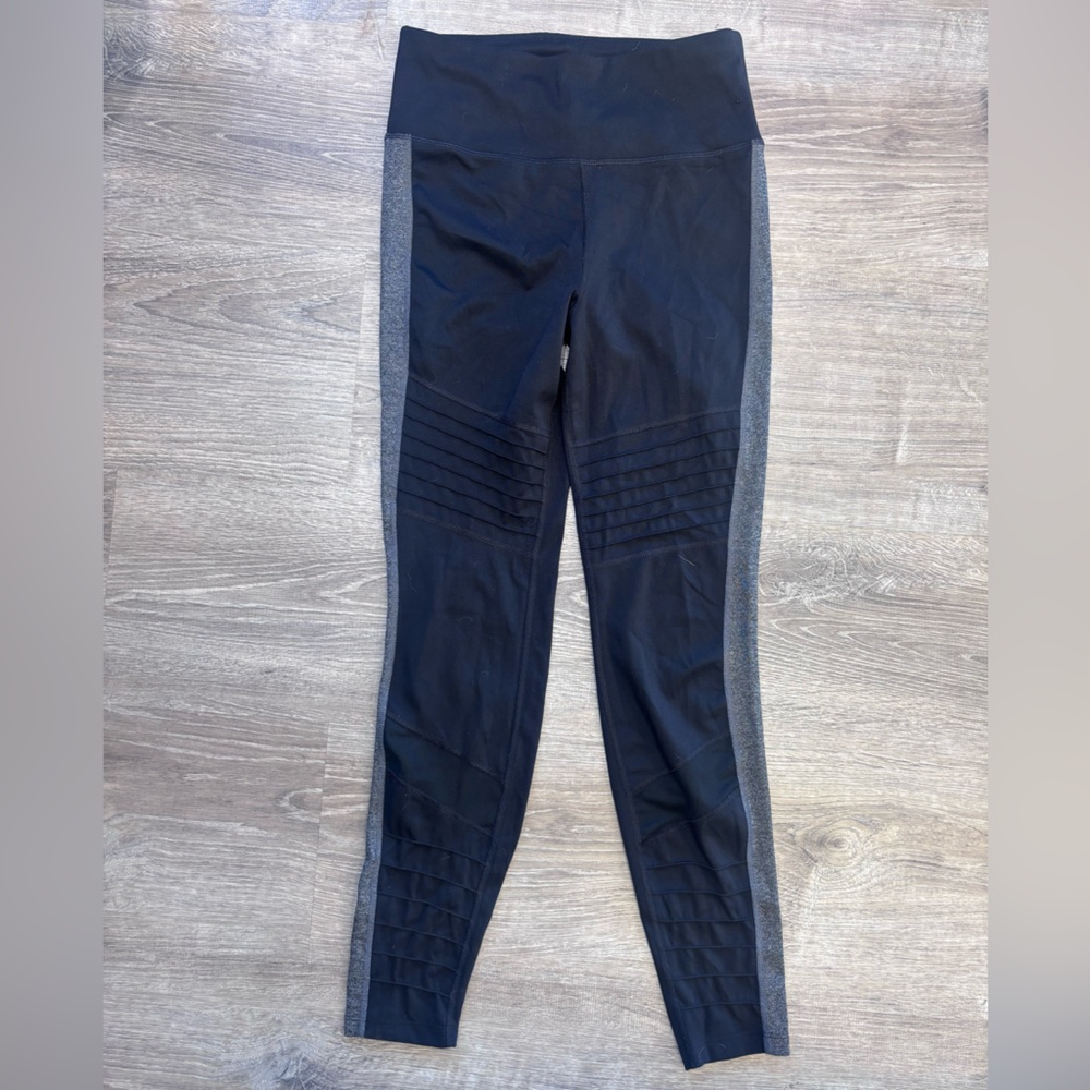 Black and Gray Women's Moto Leggings
